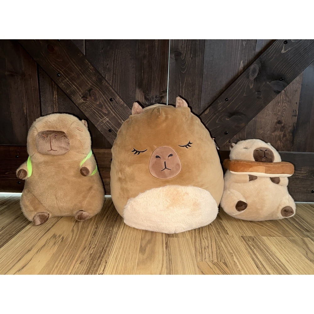 Capybara Stuffed Animal Plush Plushy Stuffy Lot Of 3 Turtle Toast